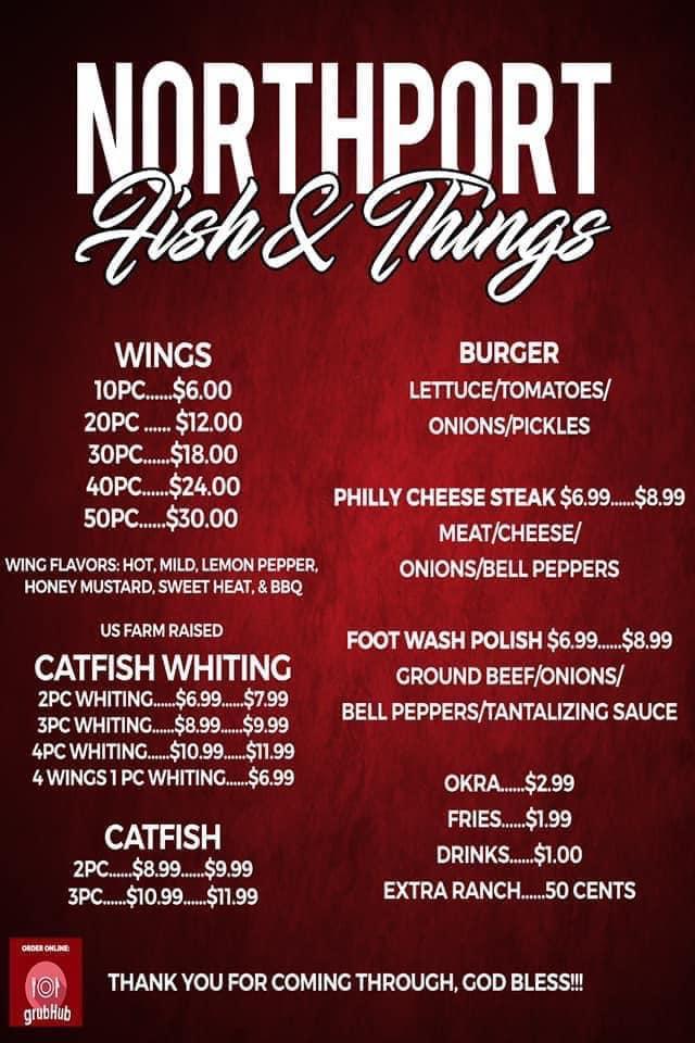 Menu at Northport Fish & Things restaurant, Northport