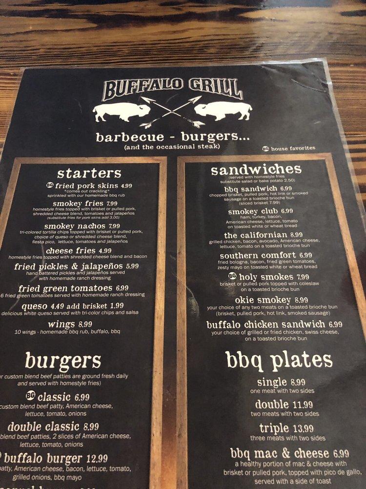 Menu at Buffalo Grill BBQ, Hugo