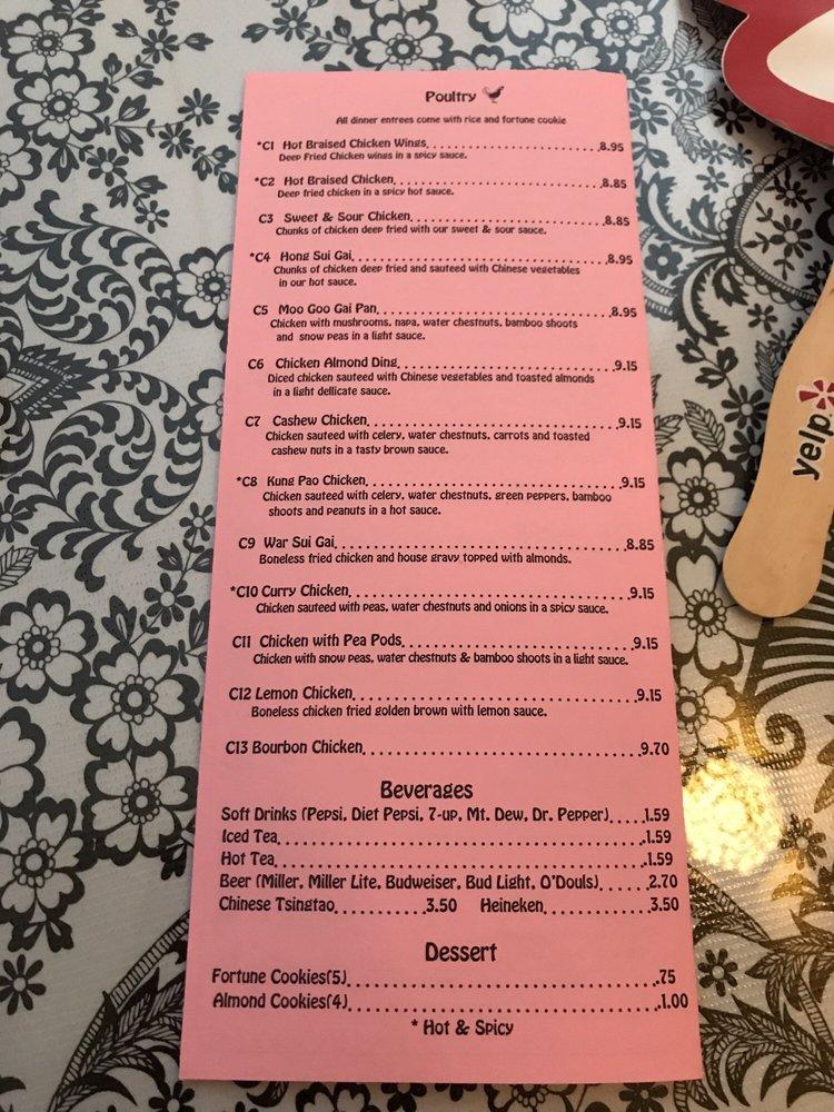Carta del restaurante Golden Wall, Louisville