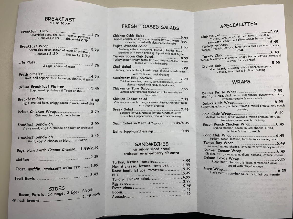 Menu at Deli Deluxe, Houston, Post Oak Pl Dr UNIT 144
