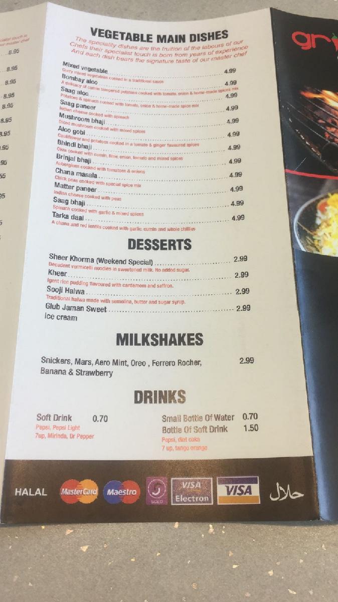 Menu at Grill House Kidbrooke restaurant, London