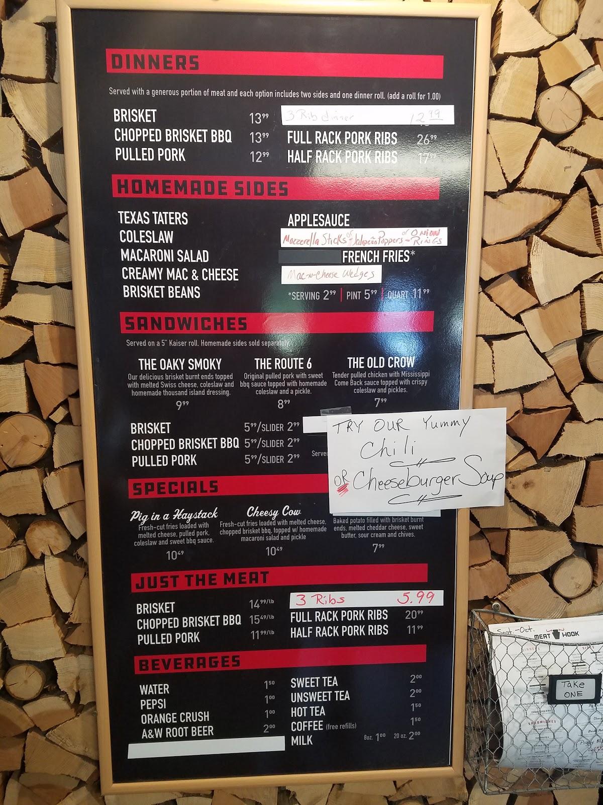 Menu at Meat Hook BBQ, Laceyville