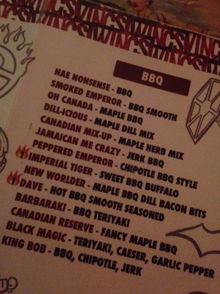 Menu at Wings restaurant, Edinburgh, 5 7 Old Fishmarket Cl