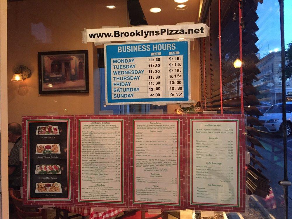 Menu at Brooklyn's Brick Oven Pizzeria, Ridgewood