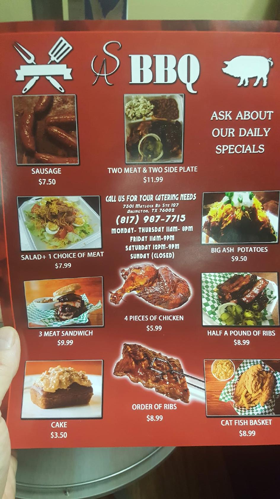 Carta de Smoke'N Ash BBQ TexEthiopian Smokehouse., Arlington