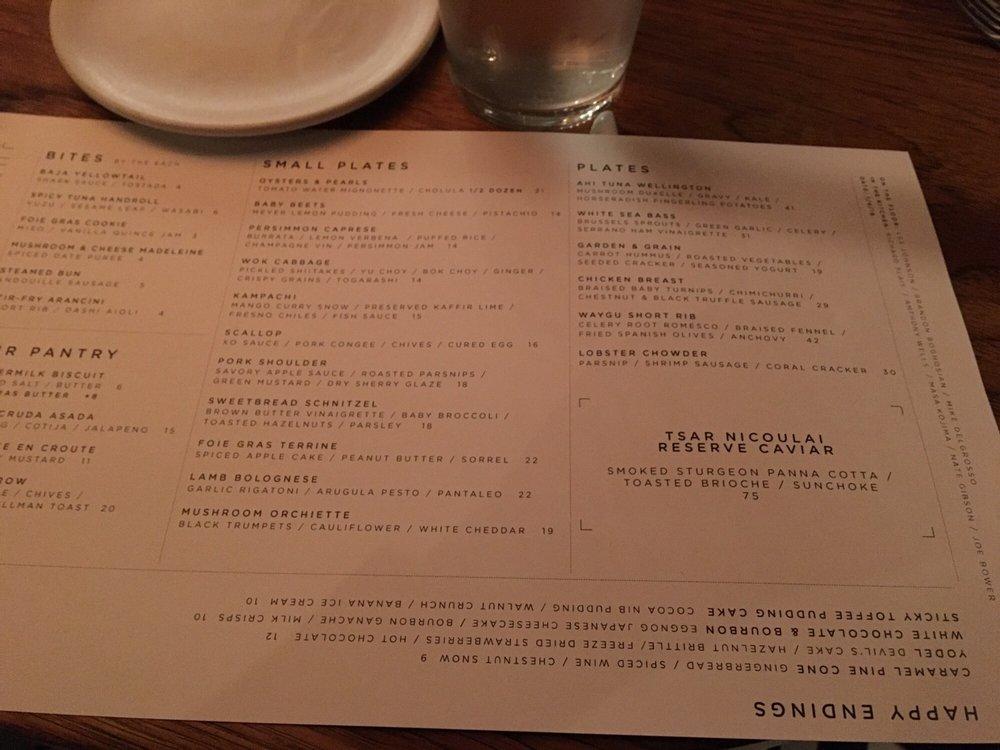 Menu at Juniper & Ivy pub & bar, San Diego