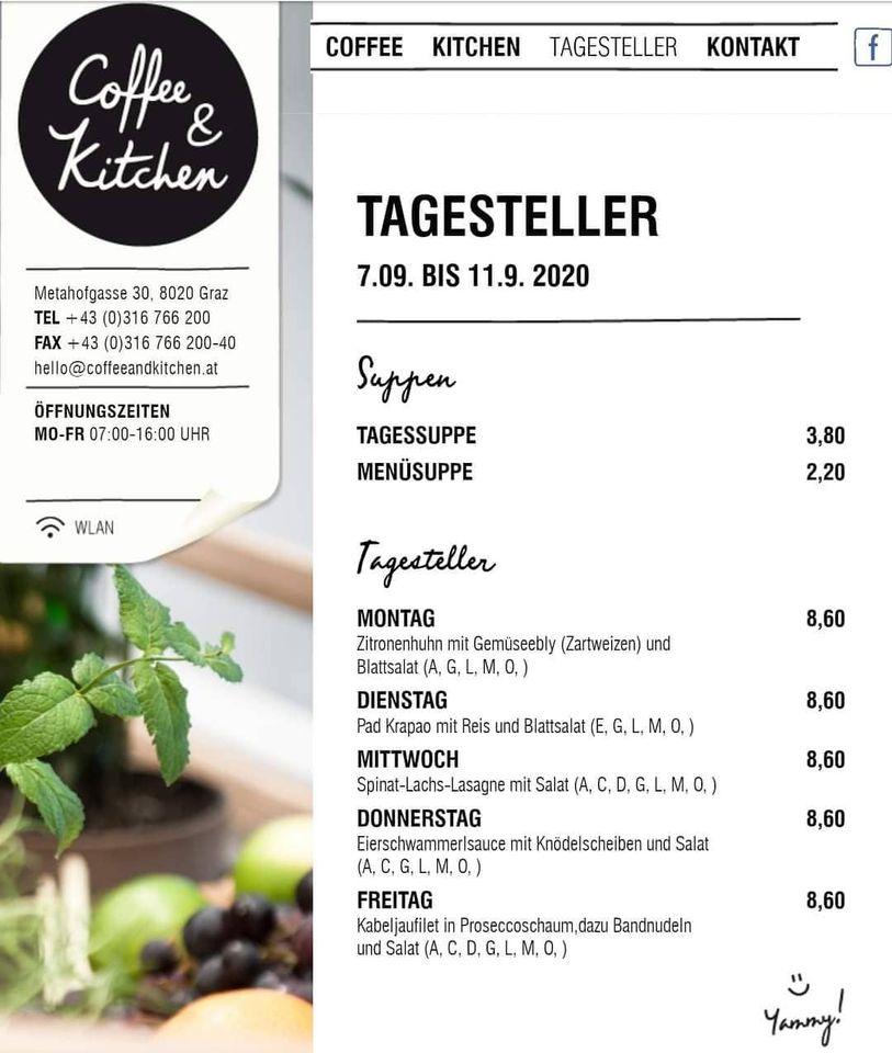 Speisekarte von coffeeandkitchen cafe, Graz