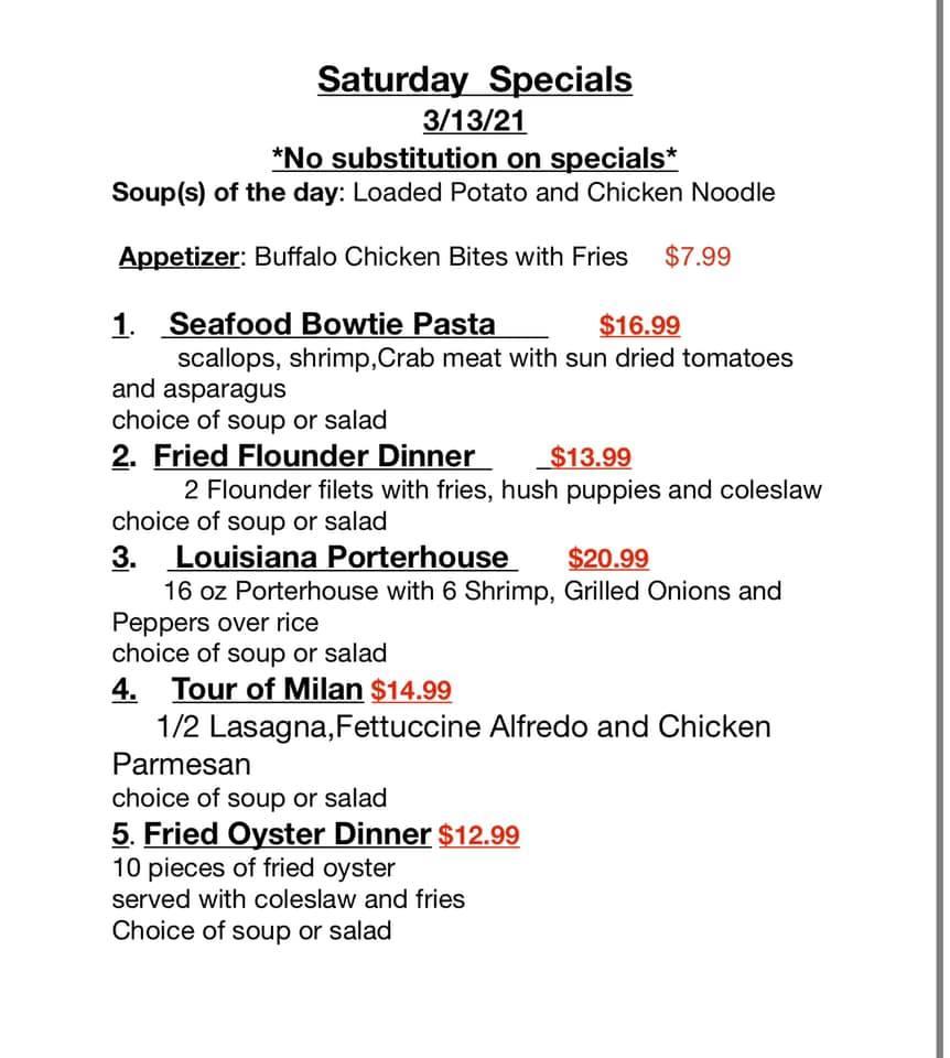 Menu at The Corner Cafe, Griffin