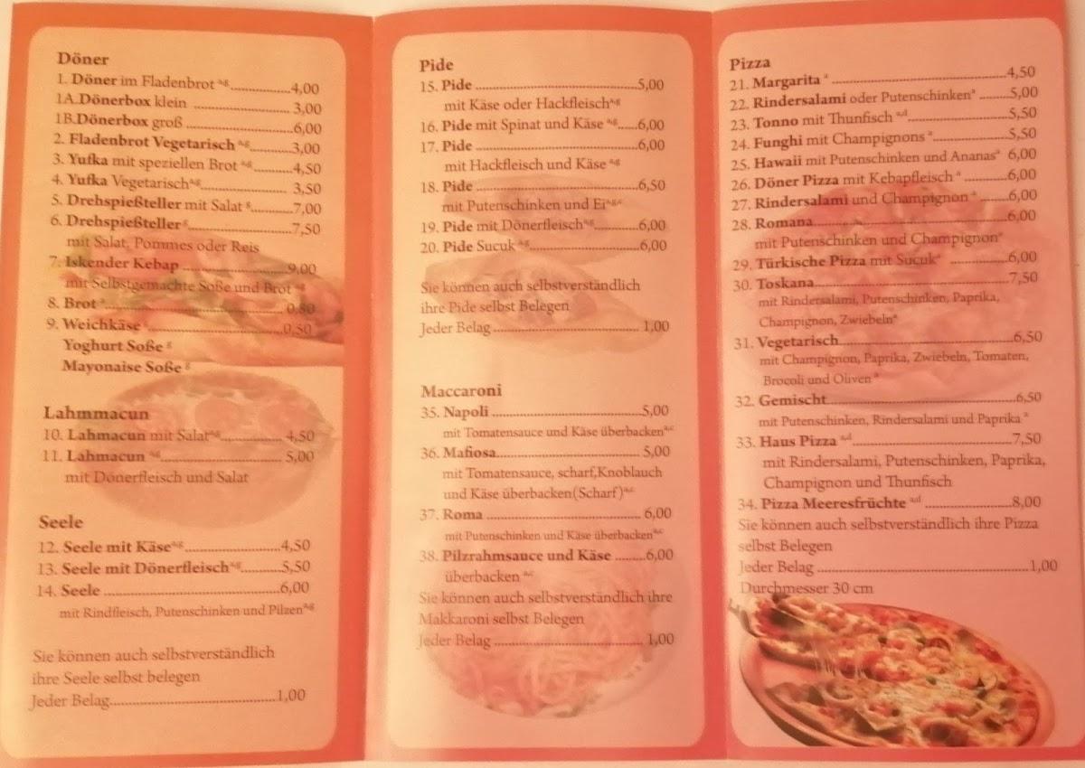 Speisekarte von Anatolia Pizza & Kebaphaus, Pohlheim