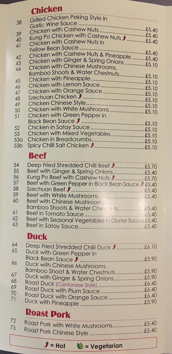 Menu at Jasmine fast food, ShorehambySea