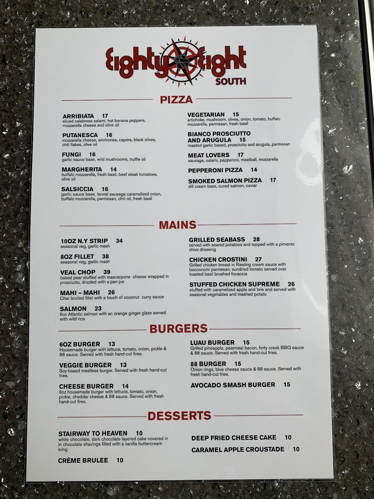 Menu at Bravo Halal pizzeria, Niagara Falls