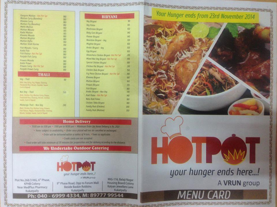 HotPot Biryani Point menu