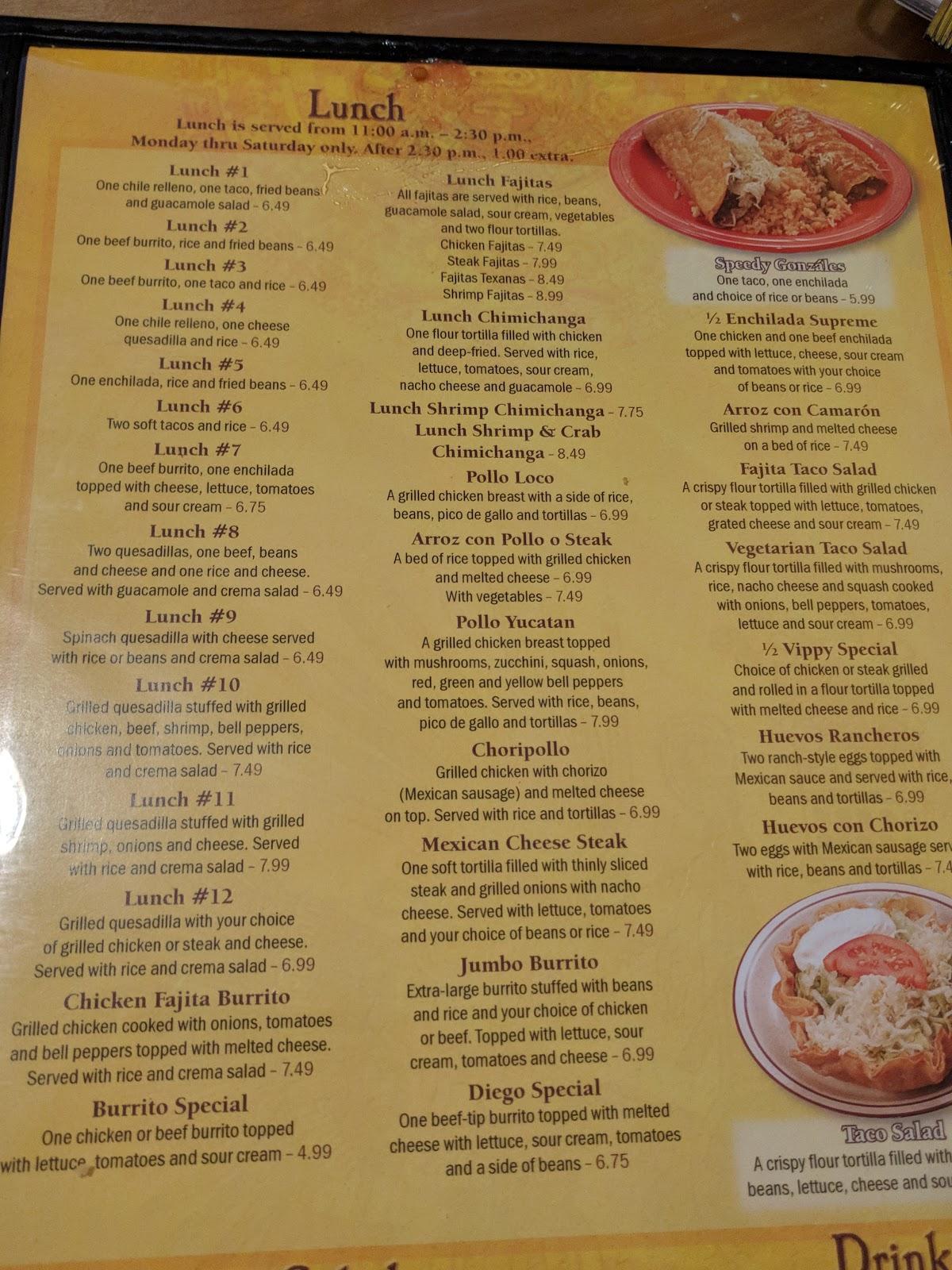 Menu at EL Cerrito Mexican Restaurant & Grill, New Port Richey