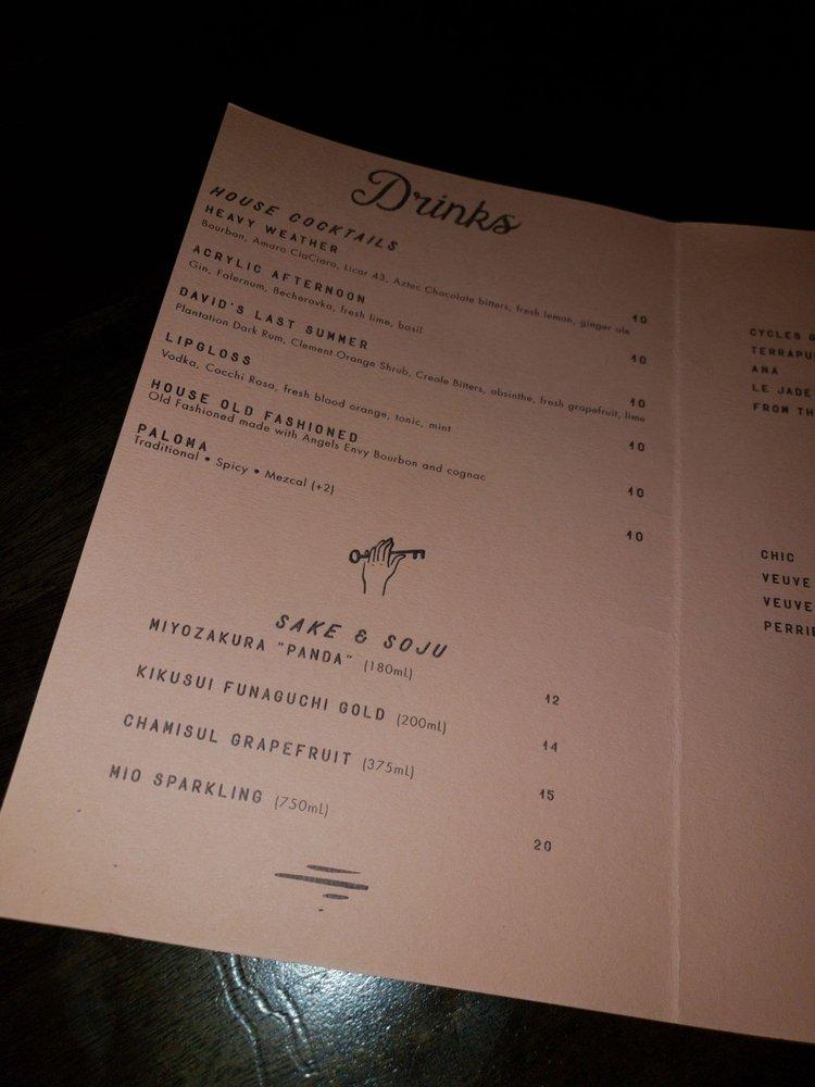 Menu at Rosemary & Beauty Queen pub & bar, Nashville