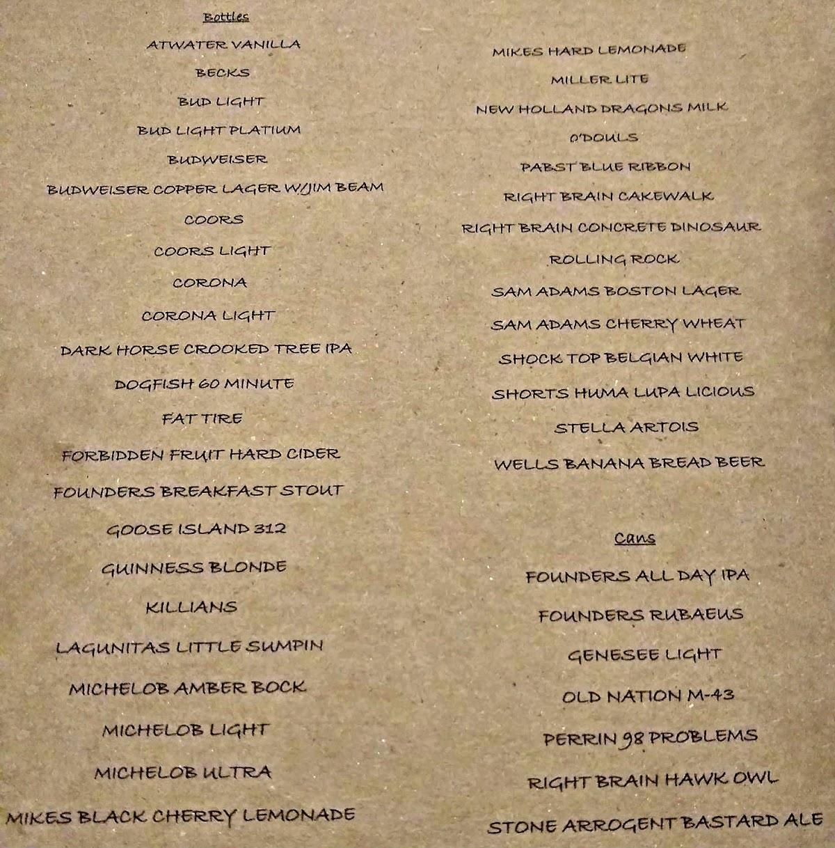Menu at The Draft Sports Bar & Grill, Swartz Creek