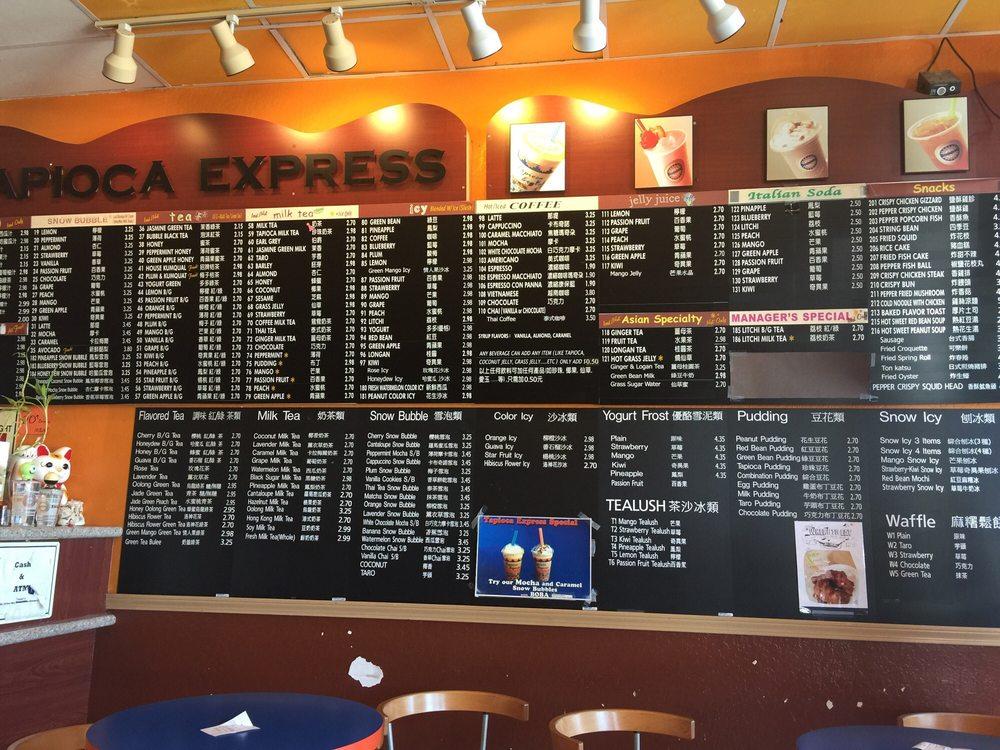 Menu at Tapioca Express pub & bar, Milpitas