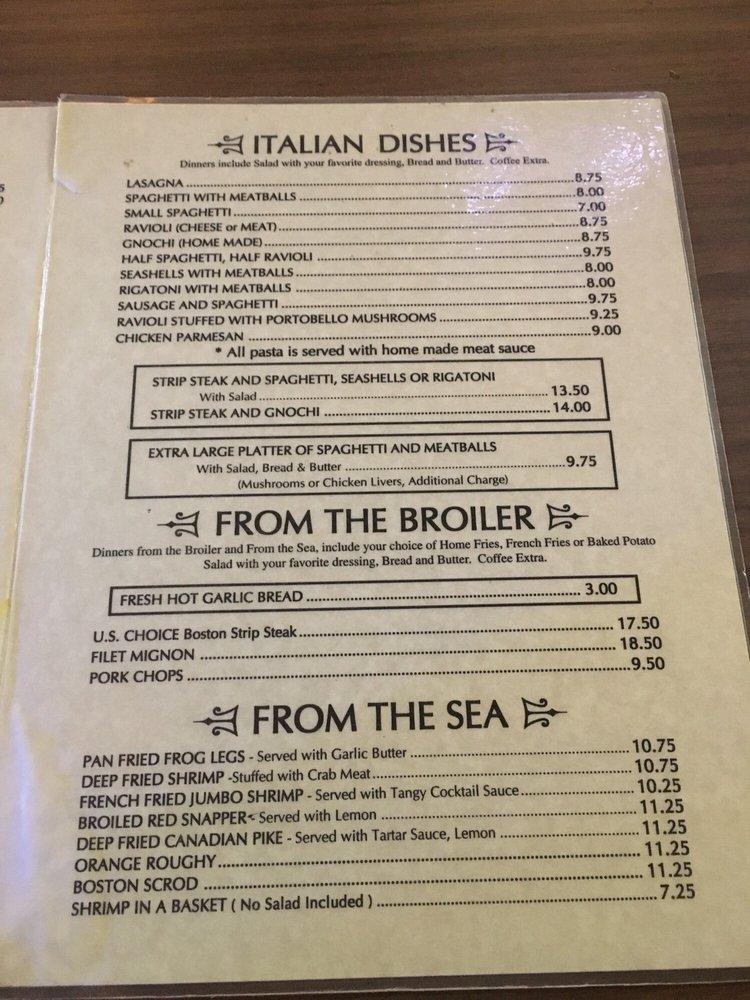 Menu at Polinori's Palm Garden Inn restaurant, Alliance