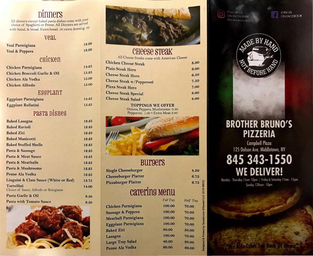 Menu at Brother Bruno's Pizzeria Middletown, Middletown