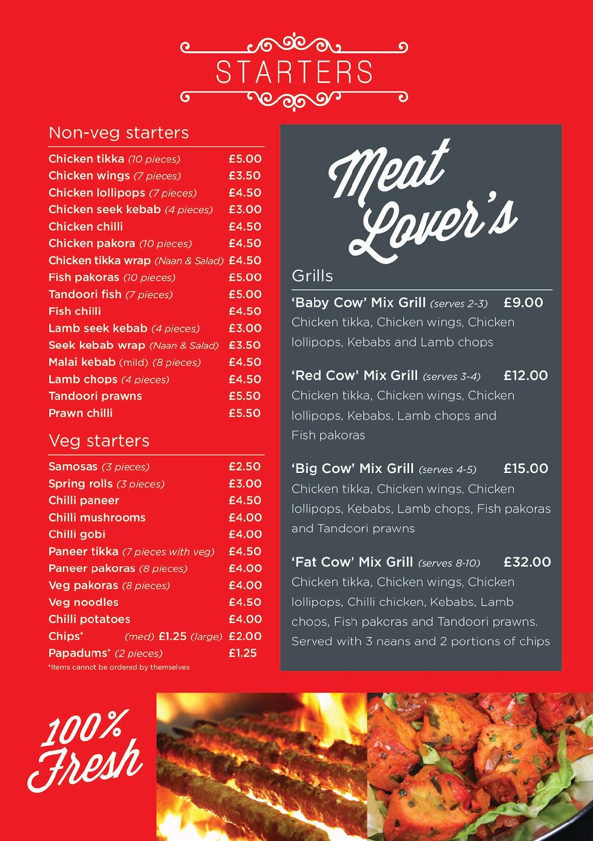 Menu at Red Cow pub & bar, Smethwick, 296 High St