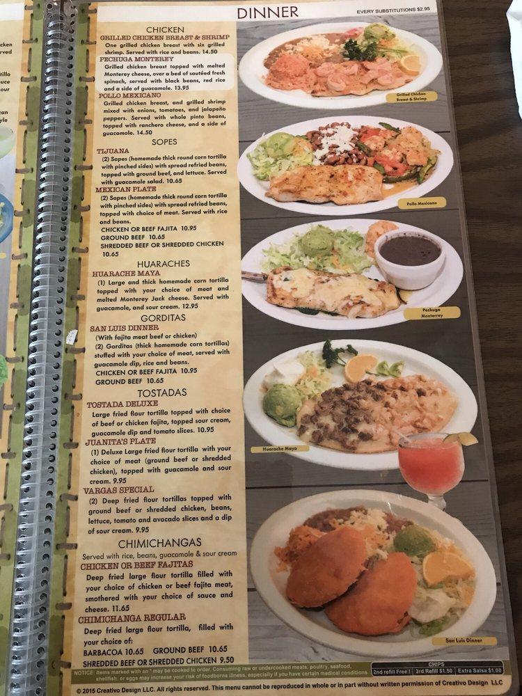 Menu at Vargas Restaurant Bar & Grill, Liberal