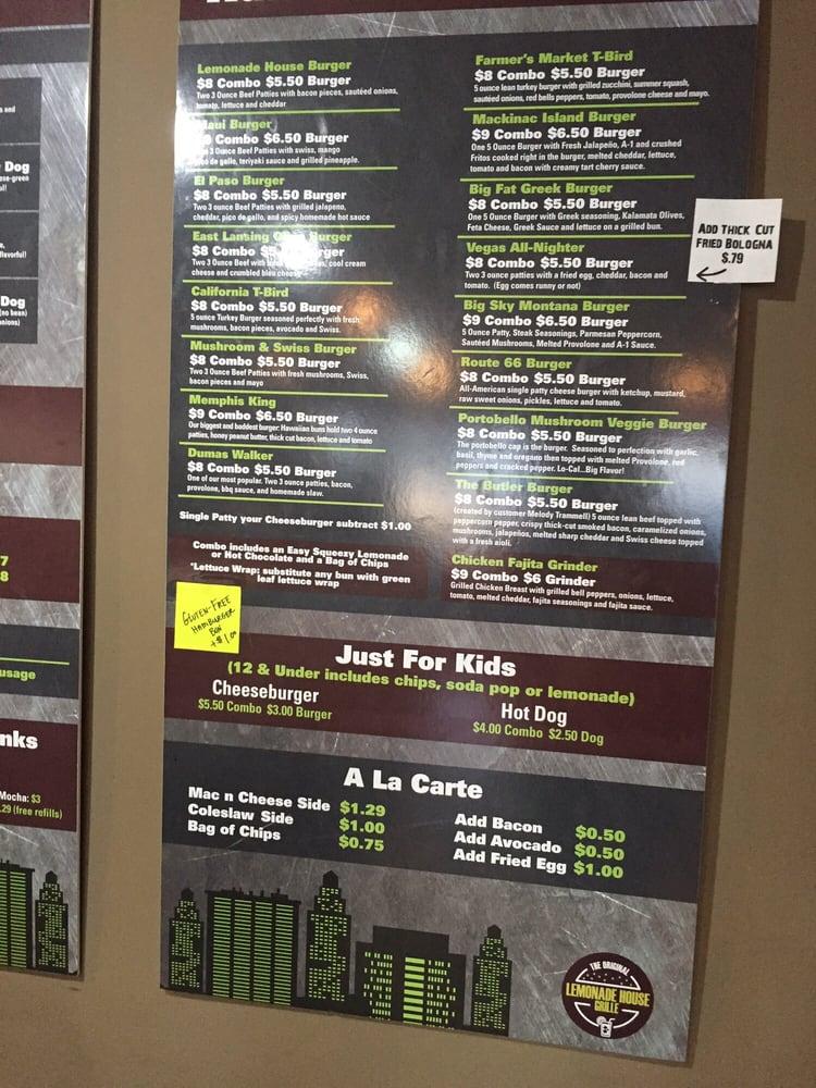 Carta del restaurante Lemonade House Grille, Poplar Bluff