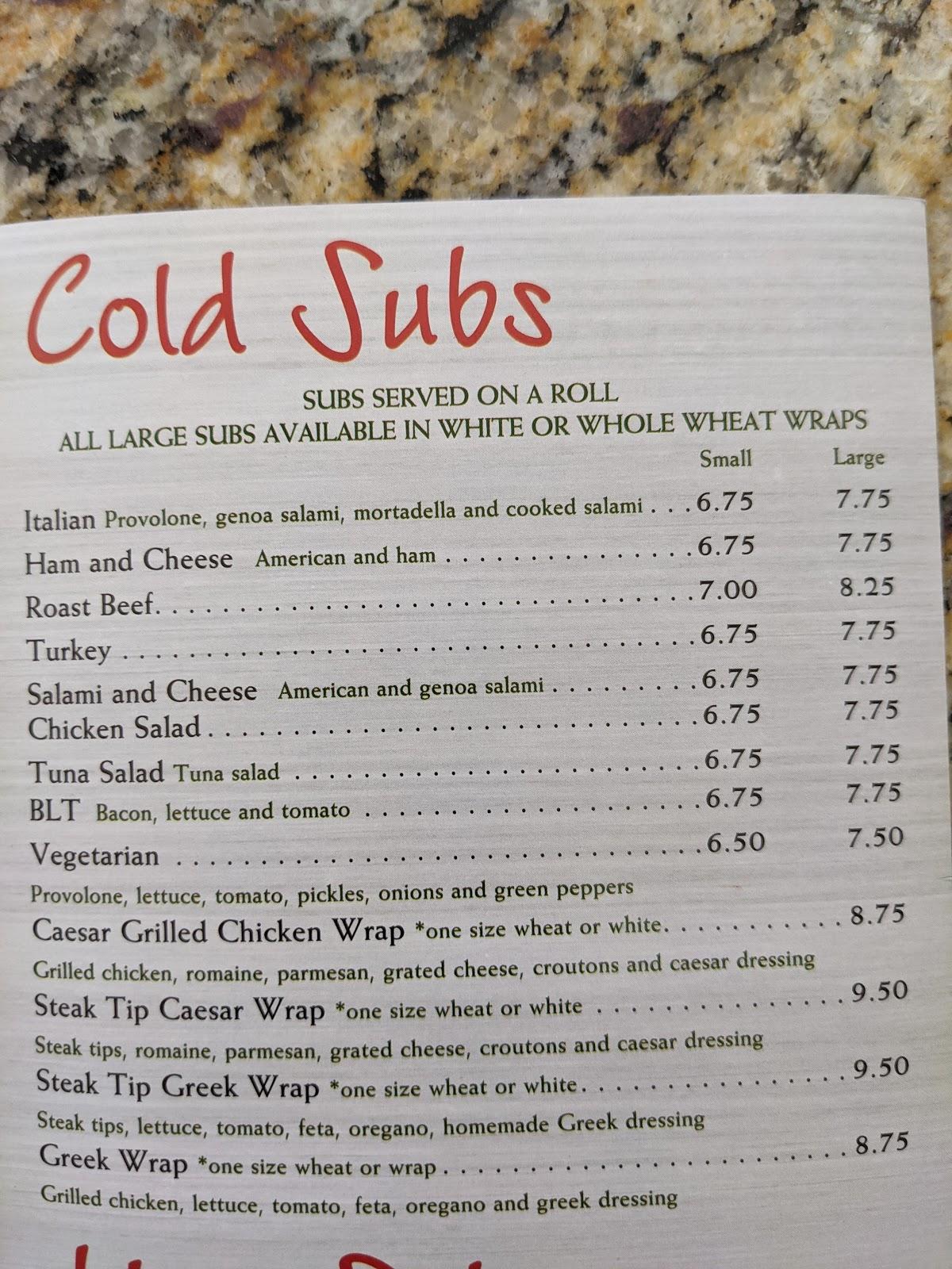 Menu at Mama Lena's Pizzeria, Stratham