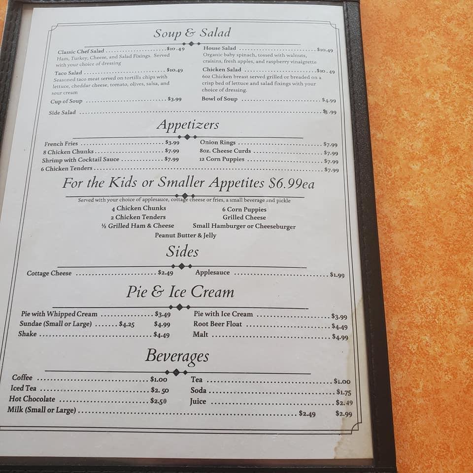 Menu at Cable Cafe, Cable