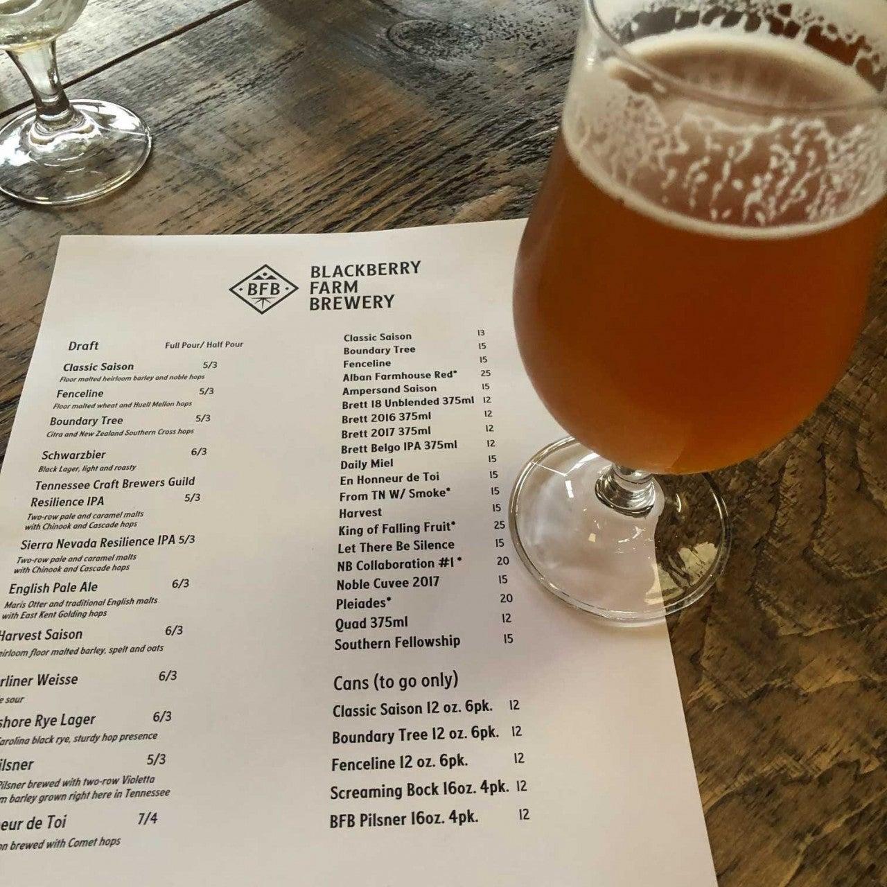 Menu at Blackberry Farm pub & bar, Maryville