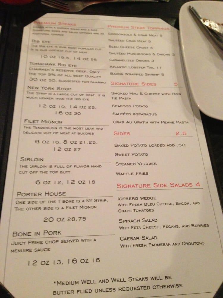 Menu at Buddies Bar & Grill, Hammond