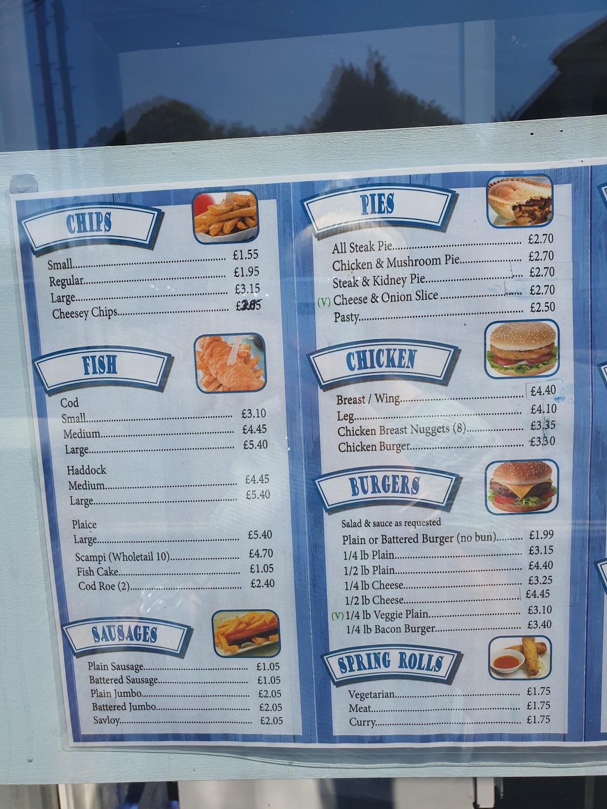 Menu at Chip Ahoy fast food, Cowes