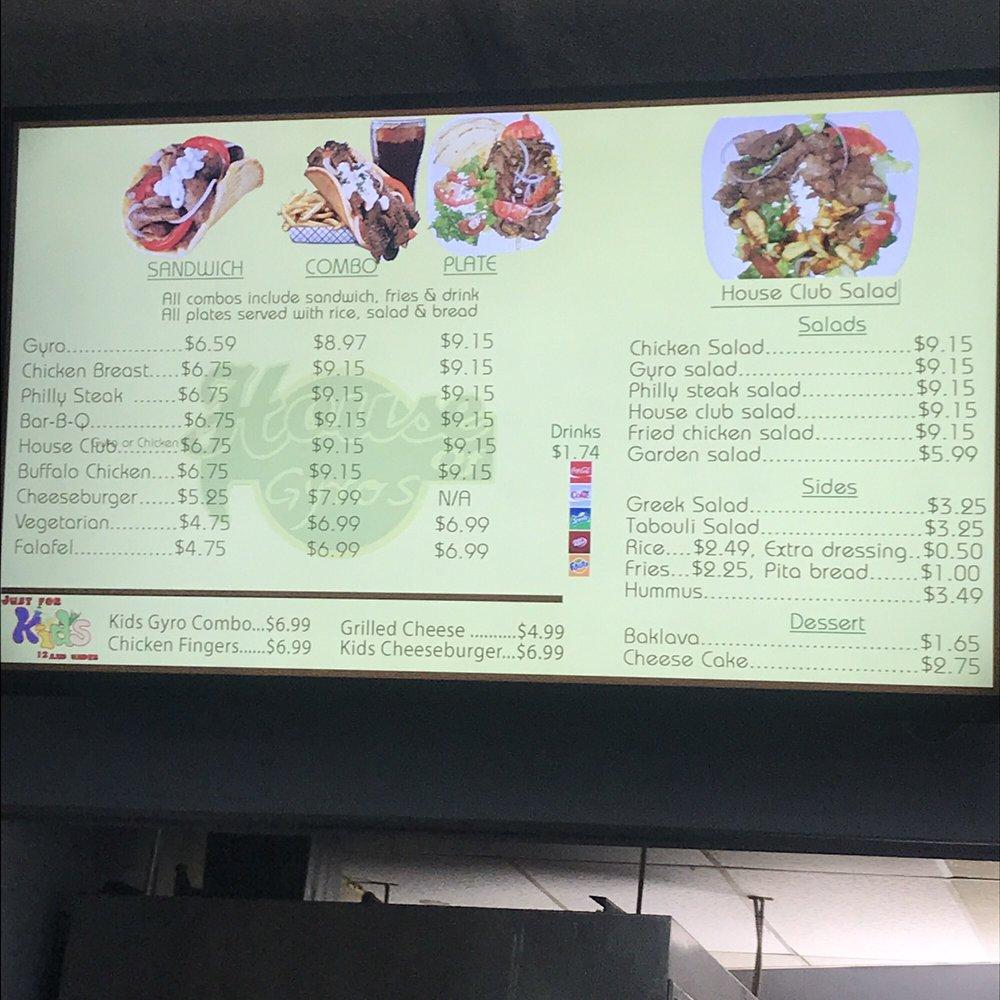 Menu at House of Gyro's restaurant, Nashville, 561 Stewarts Ferry Pike