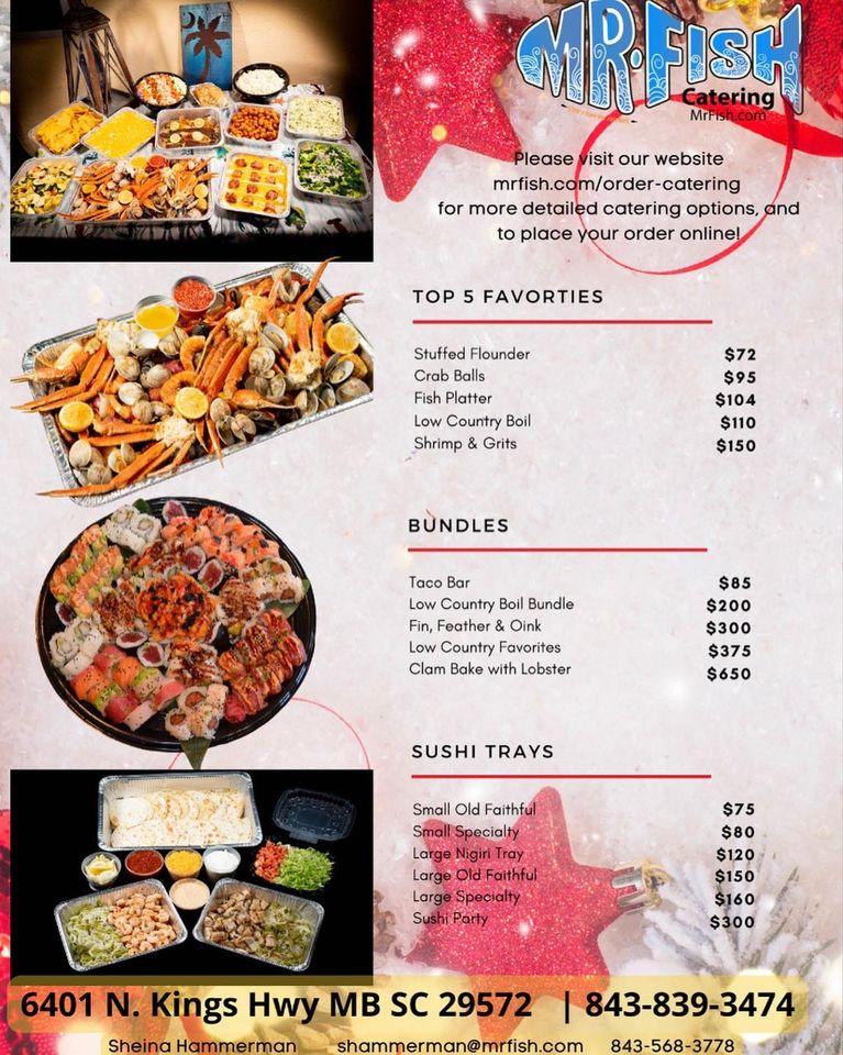 Menu at Mr. Fish Seafood Restaurant, Myrtle Beach
