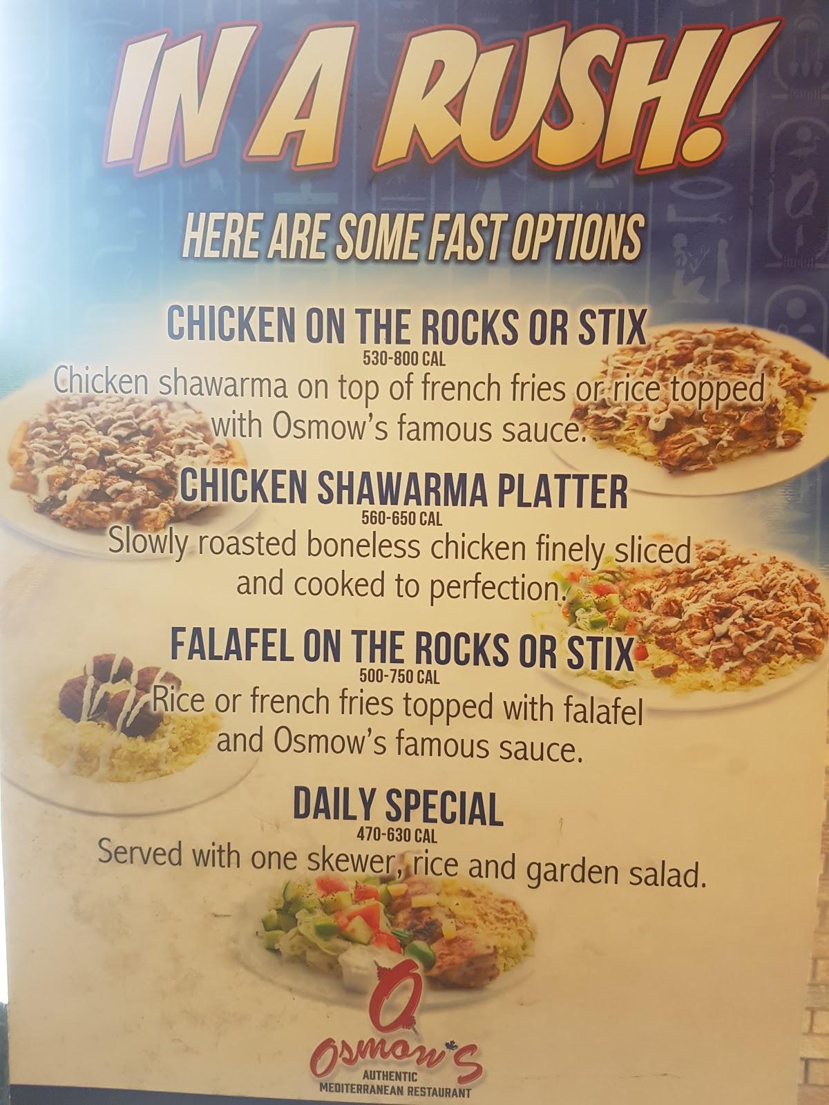 Menu At Osmow's Shawarma Restaurant, Peterborough, Water St Unit 2&3