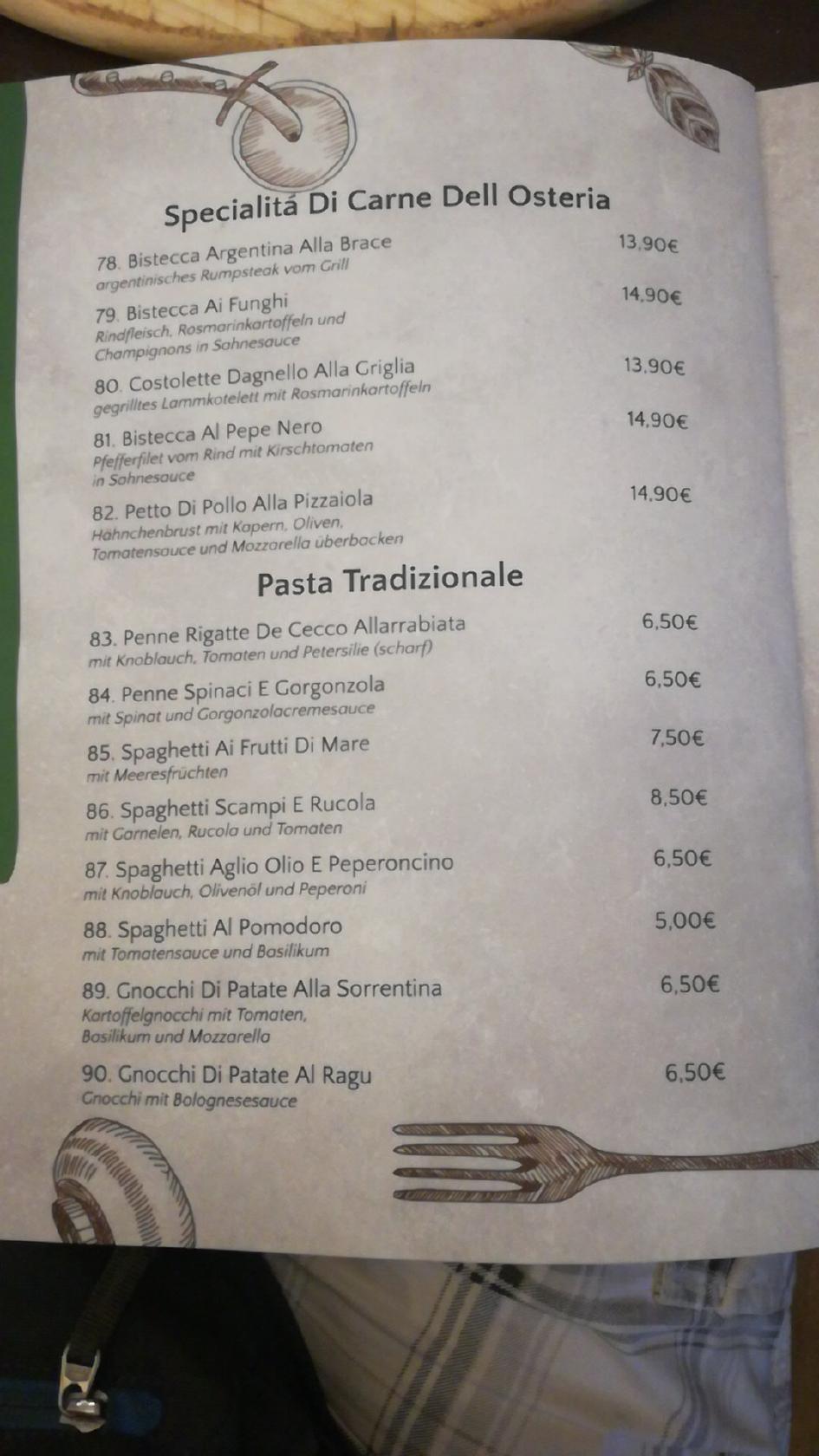 Speisekarte von Ostereia Pizzeria L'Arena, Leipzig
