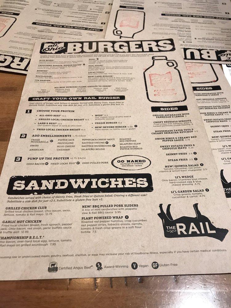 Menu at The Rail Strongsville pub & bar, Strongsville