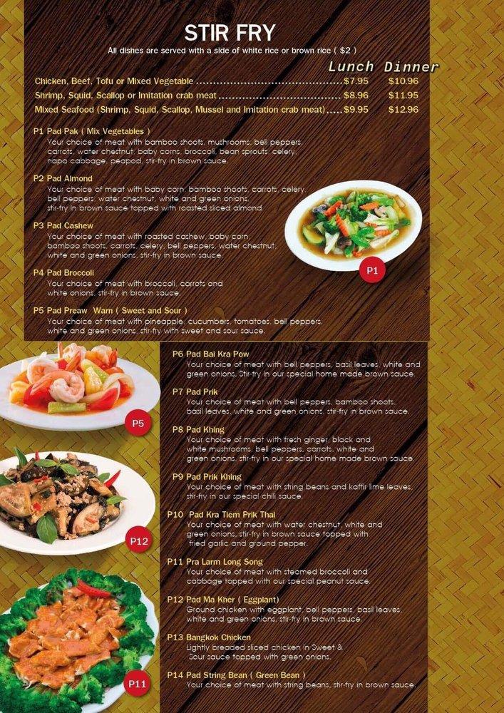 Menu at AAROYD THAI RESTAURANT, Warren