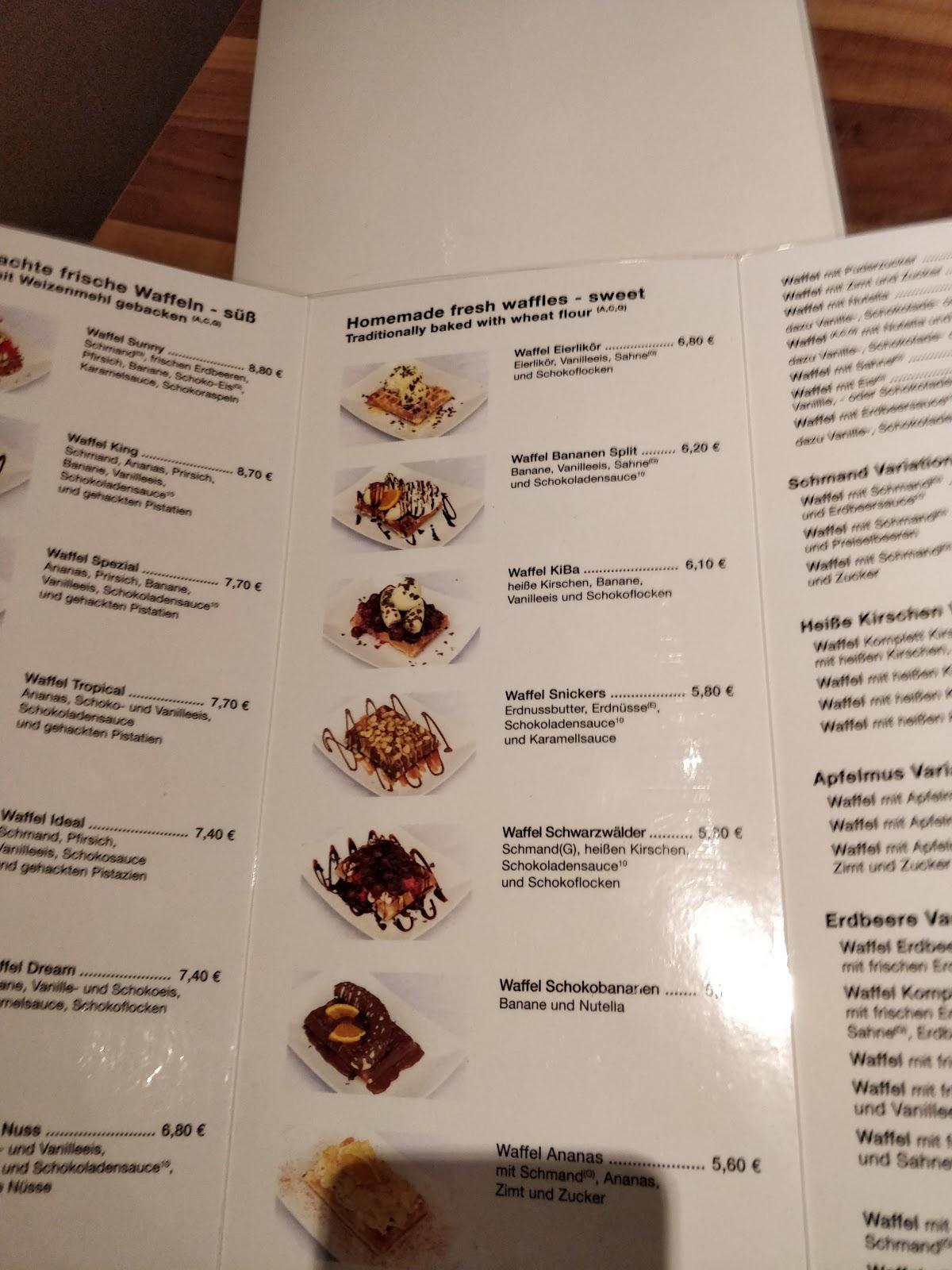 Speisekarte von Waffel Café Kassel cafe, Kassel
