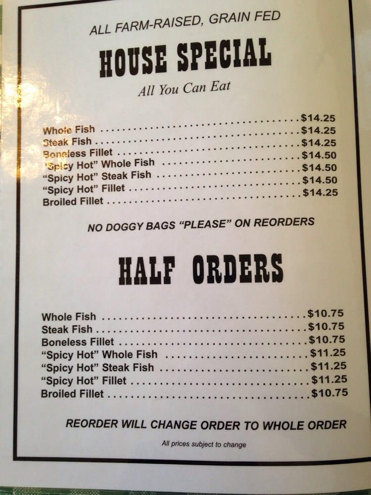 Menu at Twin Lakes Catfish Kitchen restaurant, Burns, Highway 70 E