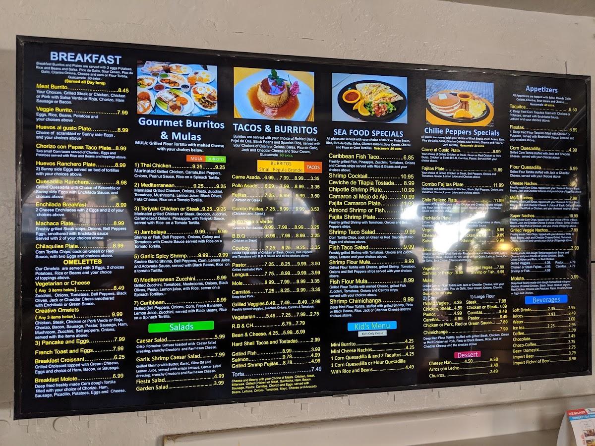 Menu at Chili Peppers Restaurant, San Luis Obispo, Broad St