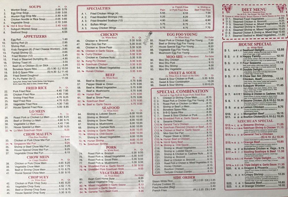 Menu at China 1 restaurant, Dade City