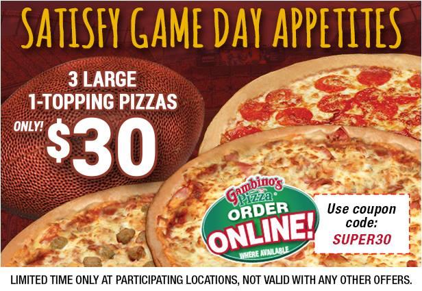 Menu at Gambino's Pizza pizzeria, Topeka, NW 46th St