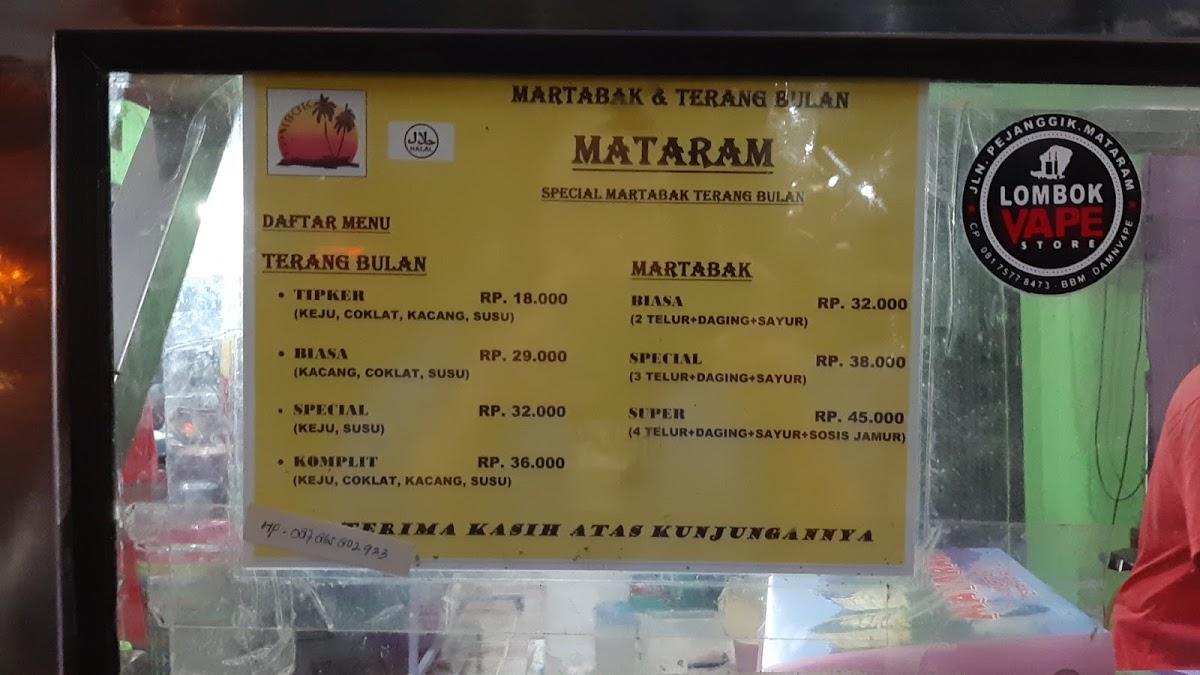 Carta Del Restaurante Mataram Martabak And Terang Bulan Mataram C H Qr