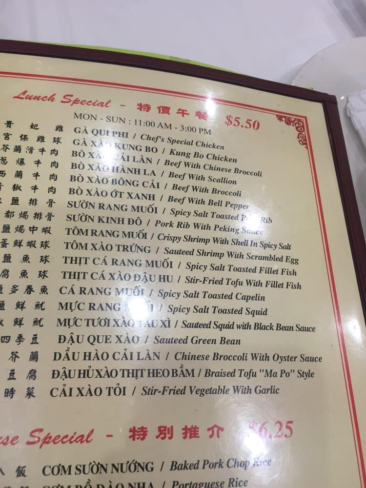 Menu at Wing Kee restaurant, Houston, Wilcrest Dr B