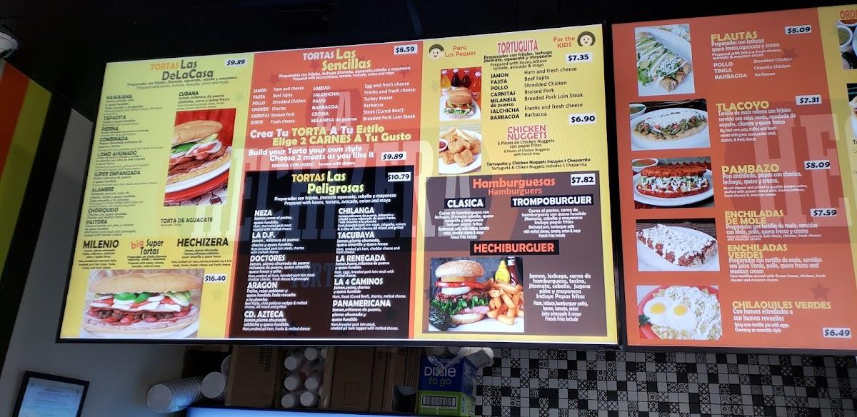 Menu at La Hechizera Tortas restaurant, Grand Prairie, S Carrier Pkwy 180