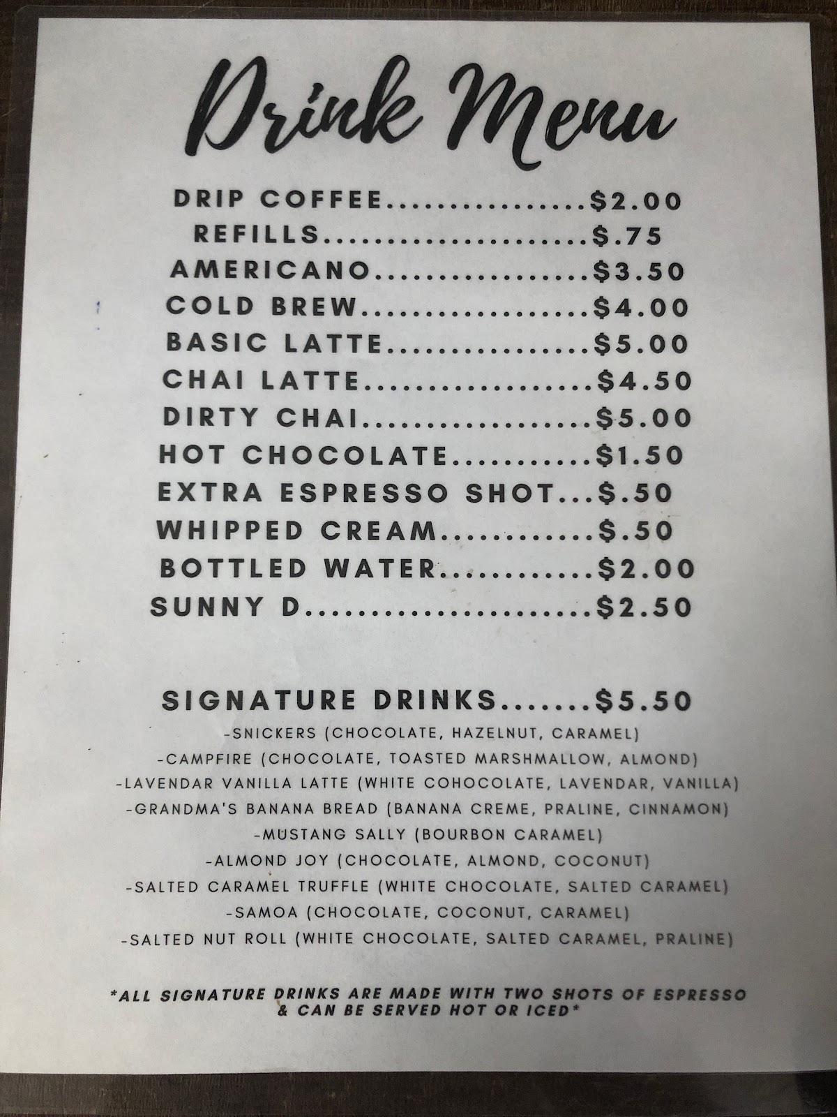 Menu at Locals Bar & Coffee, Epworth