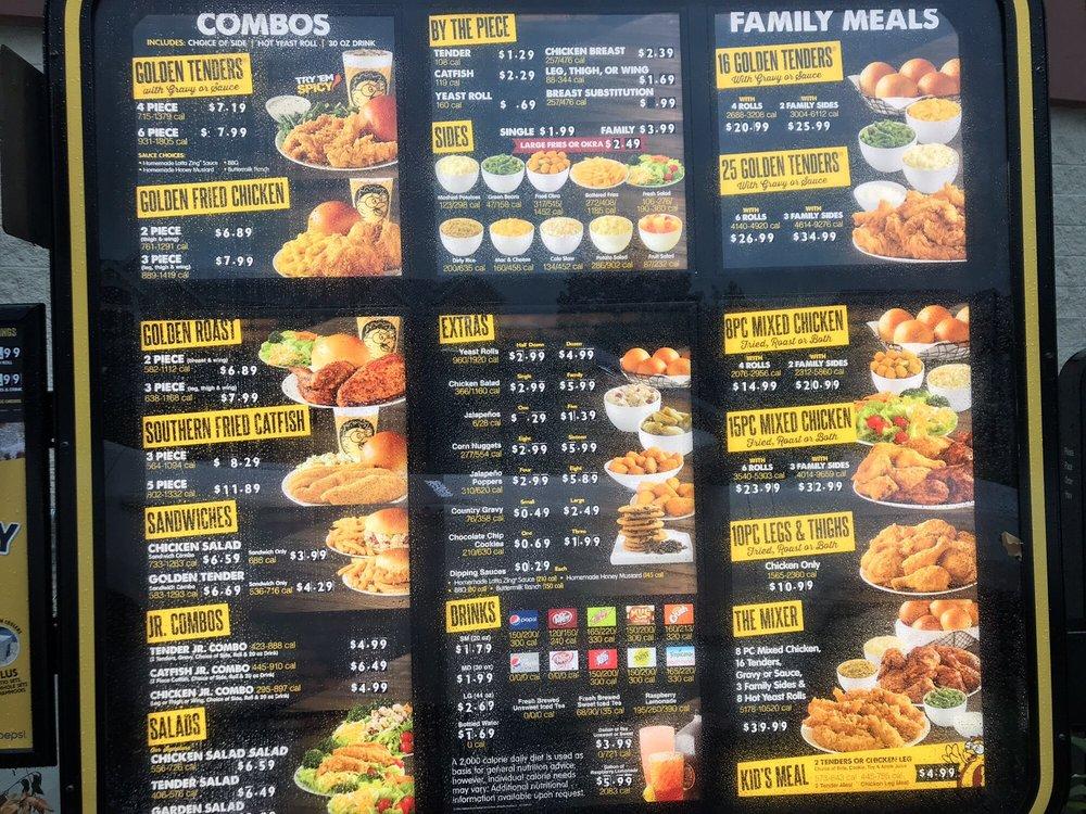 Menu at Golden Chick fast food, Pasadena, Genoa Red Bluff Rd