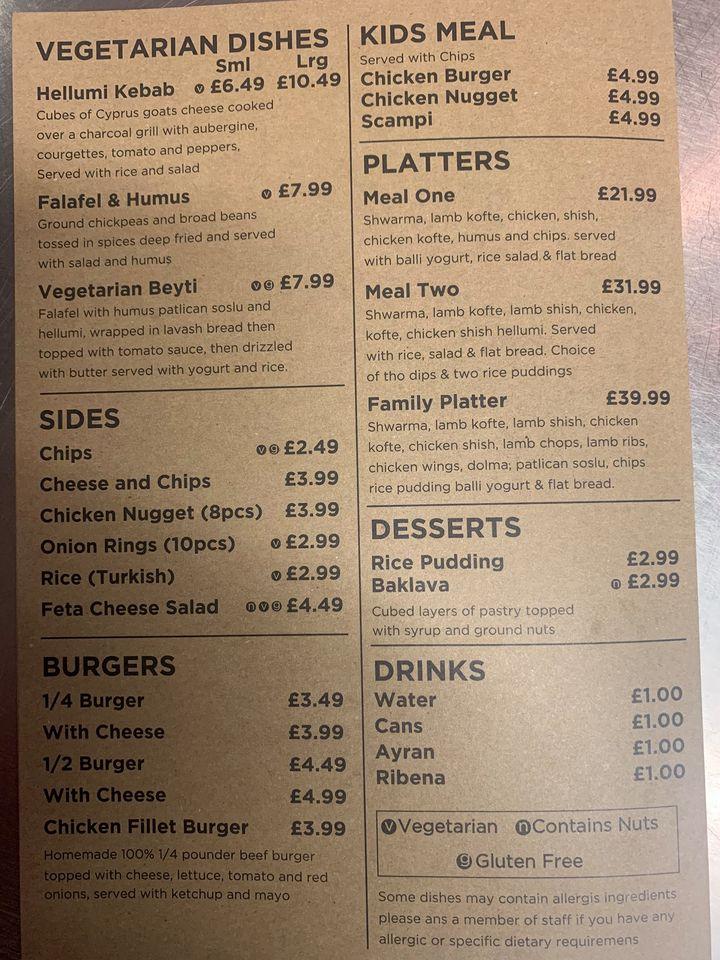 Menu at Mangal Express restaurant, Billericay
