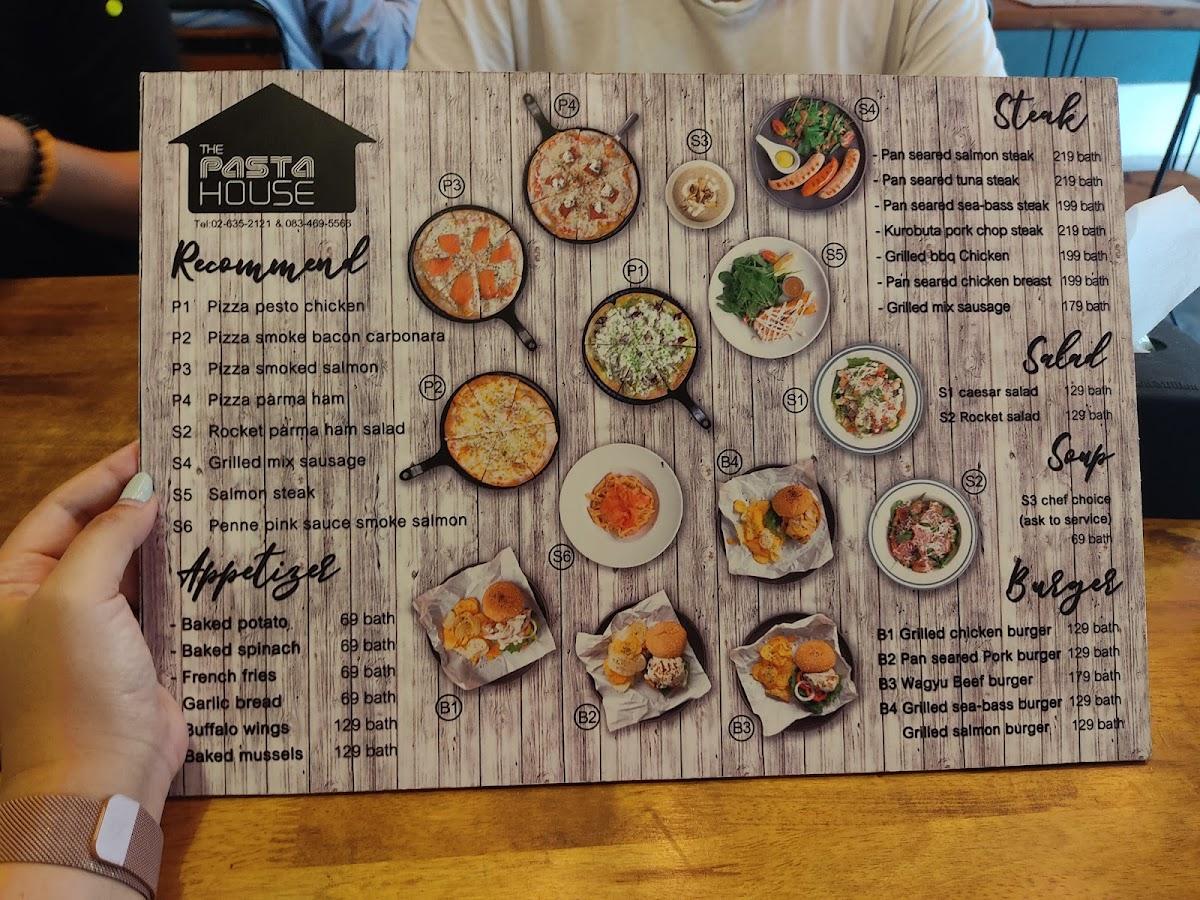 Menu at The Pasta House restaurant, Bangkok, 2