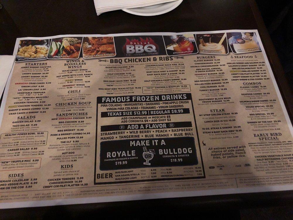Menu at Dallas BBQ Times Square, West New York, 241 W 42nd St