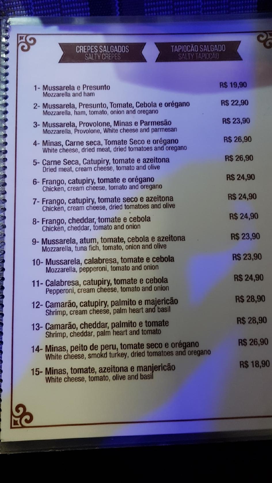 Menu At Manjericão Restaurant, Angra Dos Reis